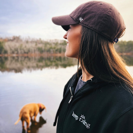 Keep Rising Embroidered Zip-Up Hoodie