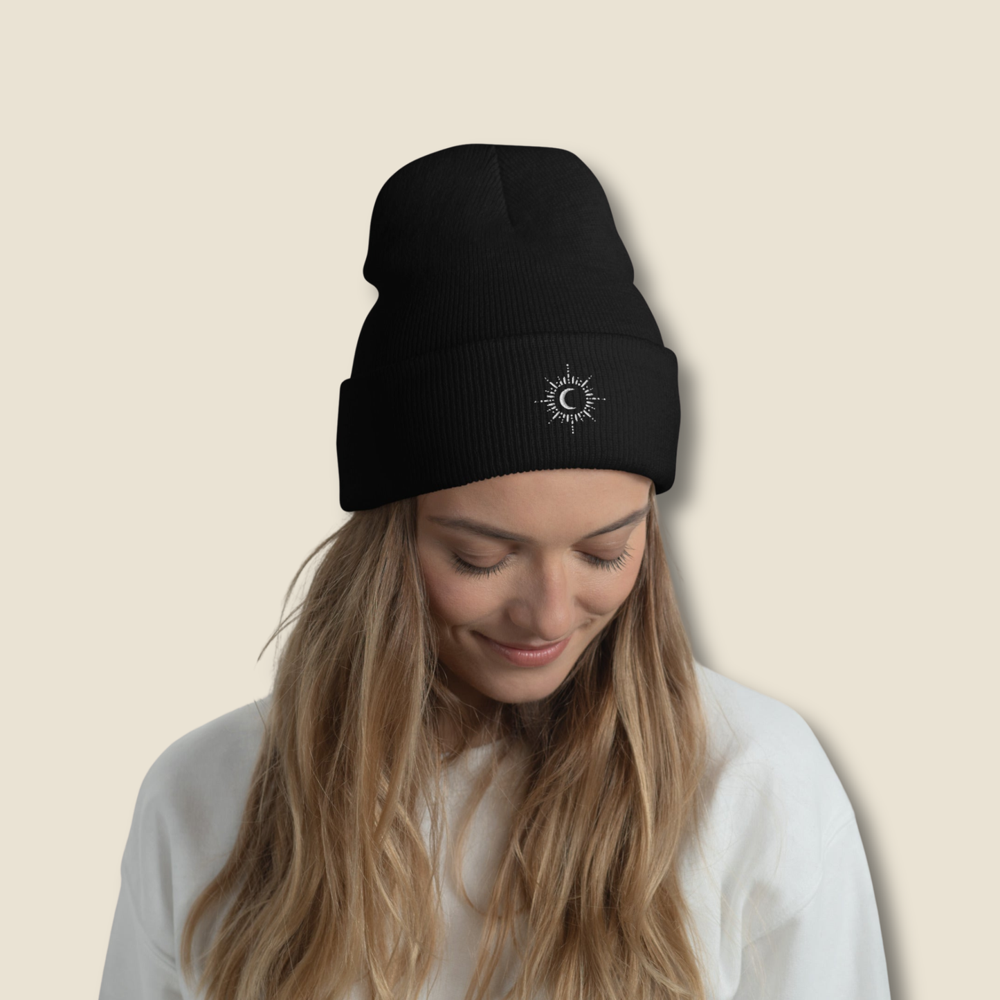 Moonrise Embroidered Beanie